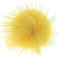 Fosrion 6.3" Diameter Big Raccoon Fur Pom Ball for Shoes Boots Hat Handbag Charms DIY Snap Button