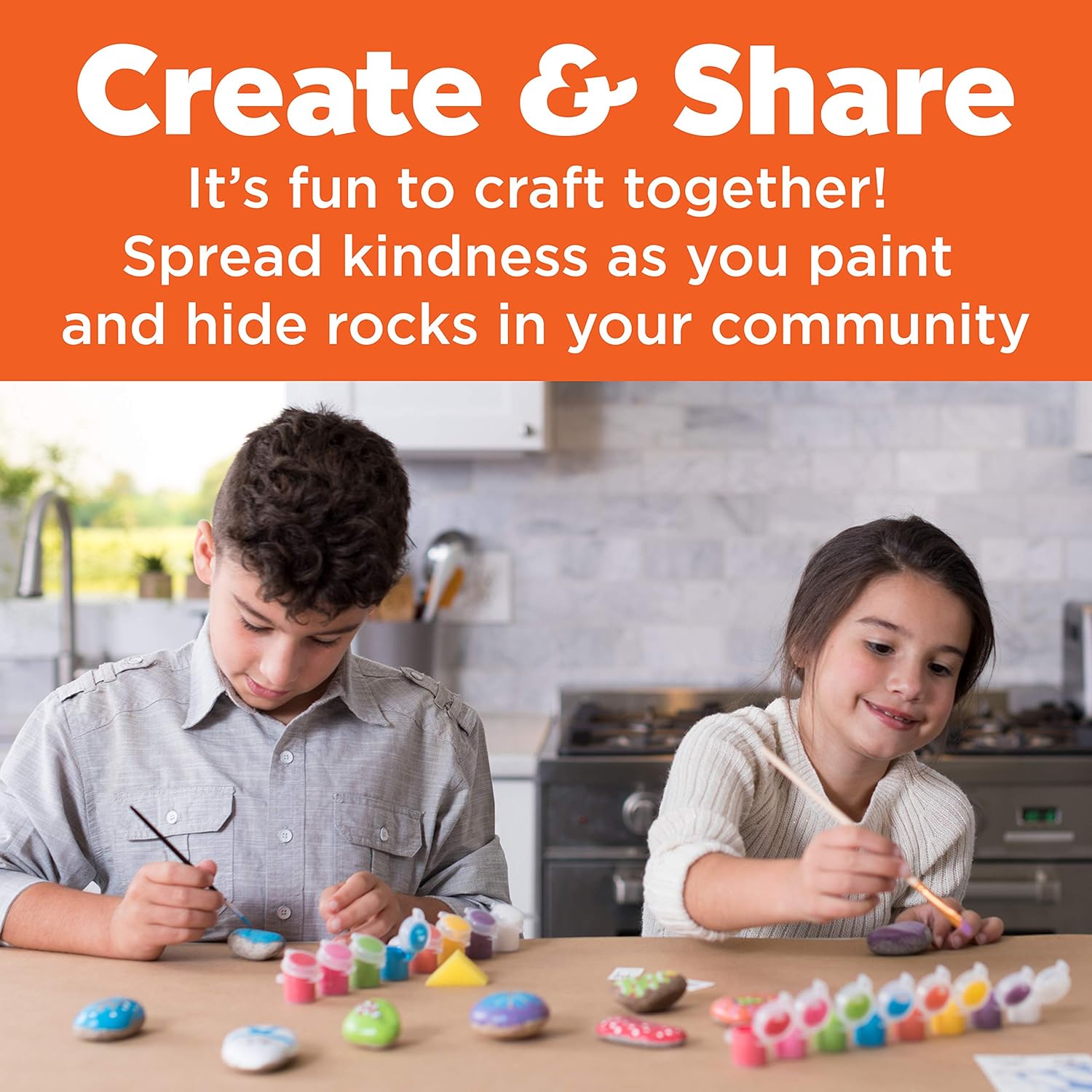 Creativity for Kids Hide & Seek Rock Painting Kit - Arts & Crafts For Kids - Includes Rocks & Waterproof Paint: Toys & Games