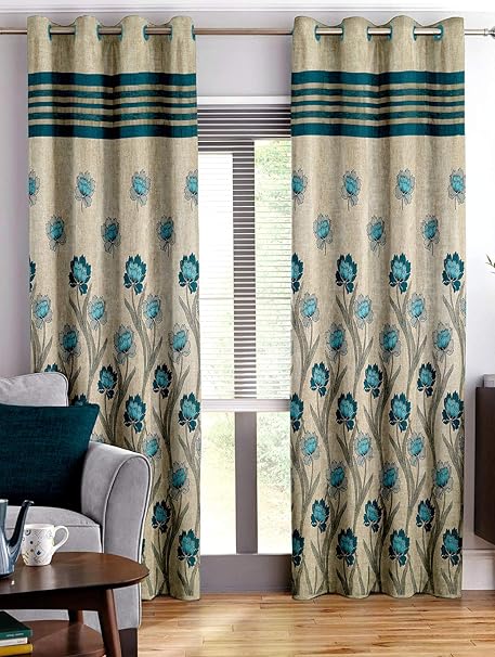 Story Home Set Of 2 Piece Jacquard Multi Eyelet Fancy 7 Feet