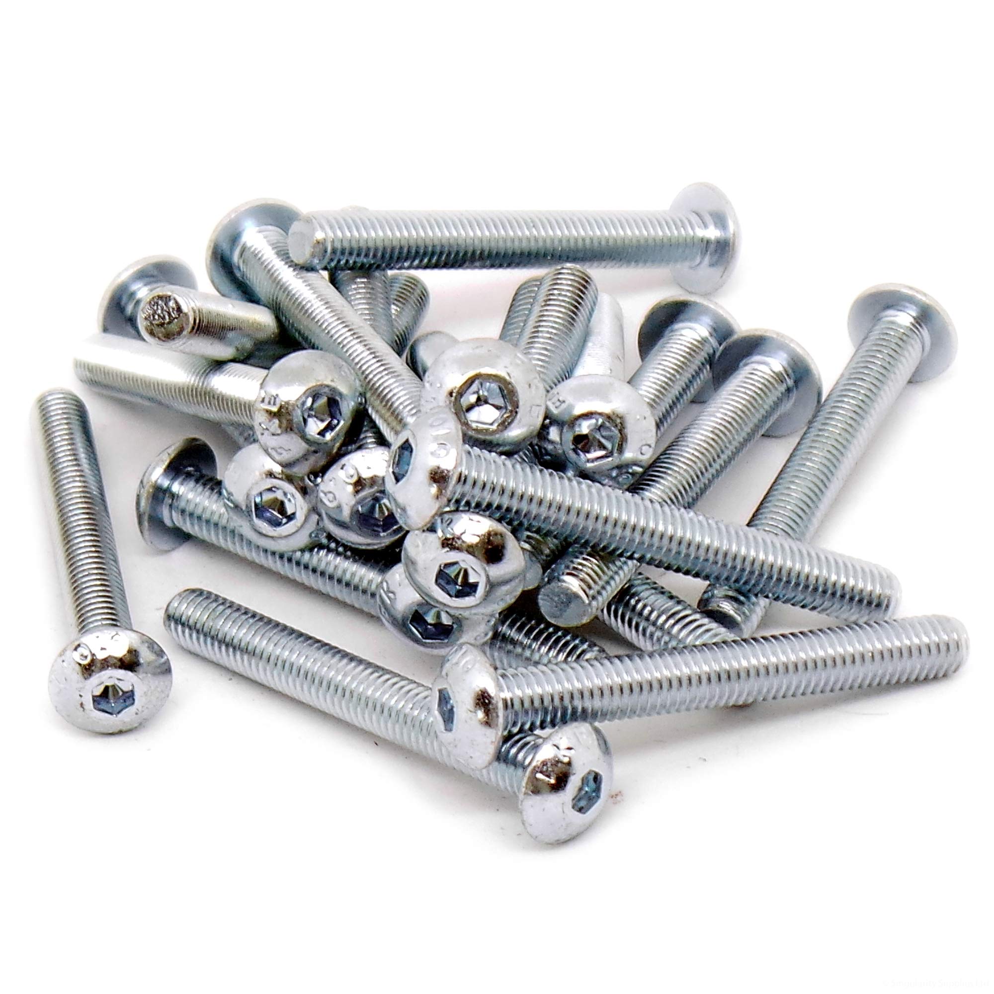 M5 (5mm x 40mm) Hex Socket Button Machine Screw (Bolt) - Steel (Pack of 20) — image 1