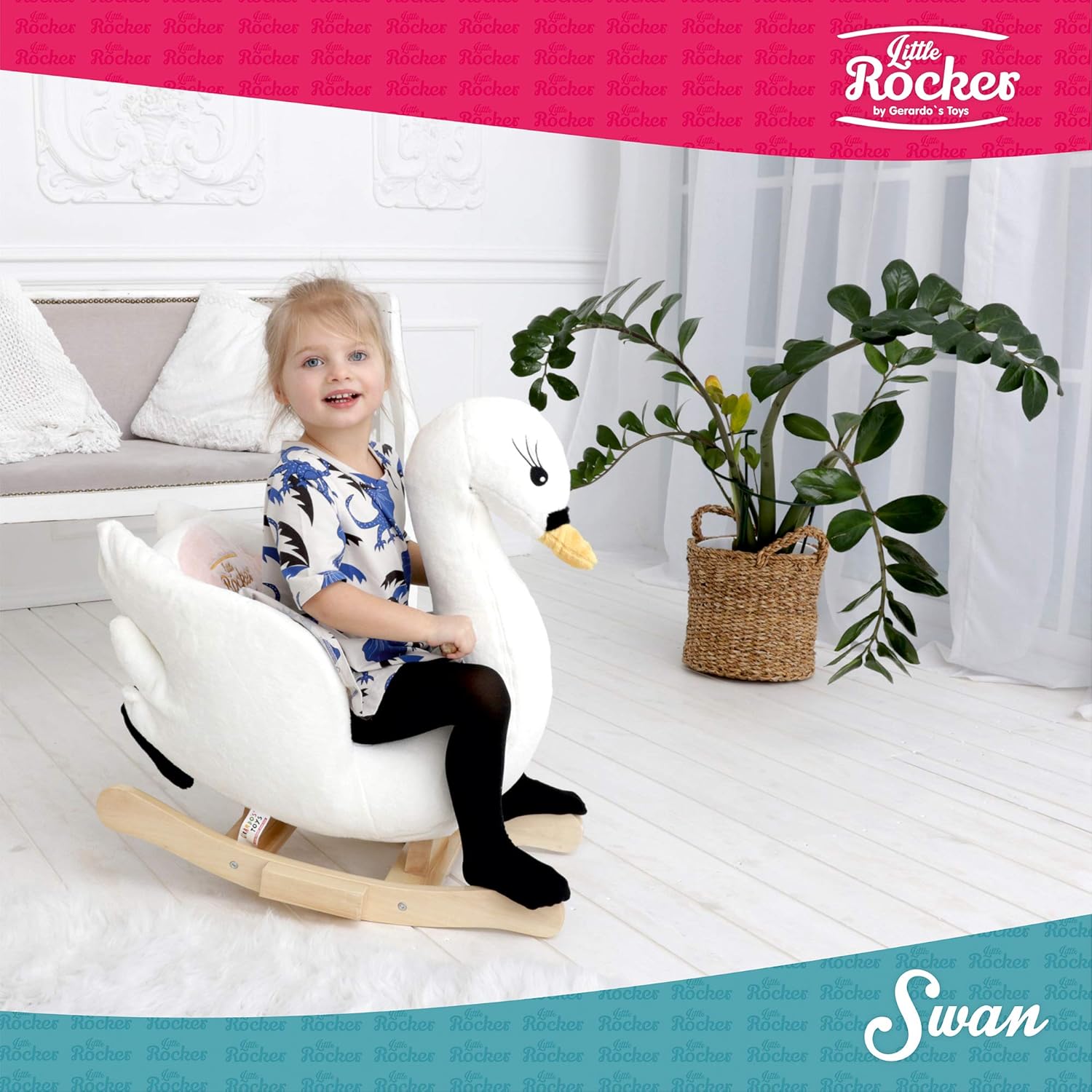 Animal A Bascule Pour Enfants Animal En Peluche Pour Enfants A Partir De 12 Mois Cheval A Bascule Pour Enfants Gerardo S Cygne A Bascule En Peluche A Musique Bebe Puericulture Jouets