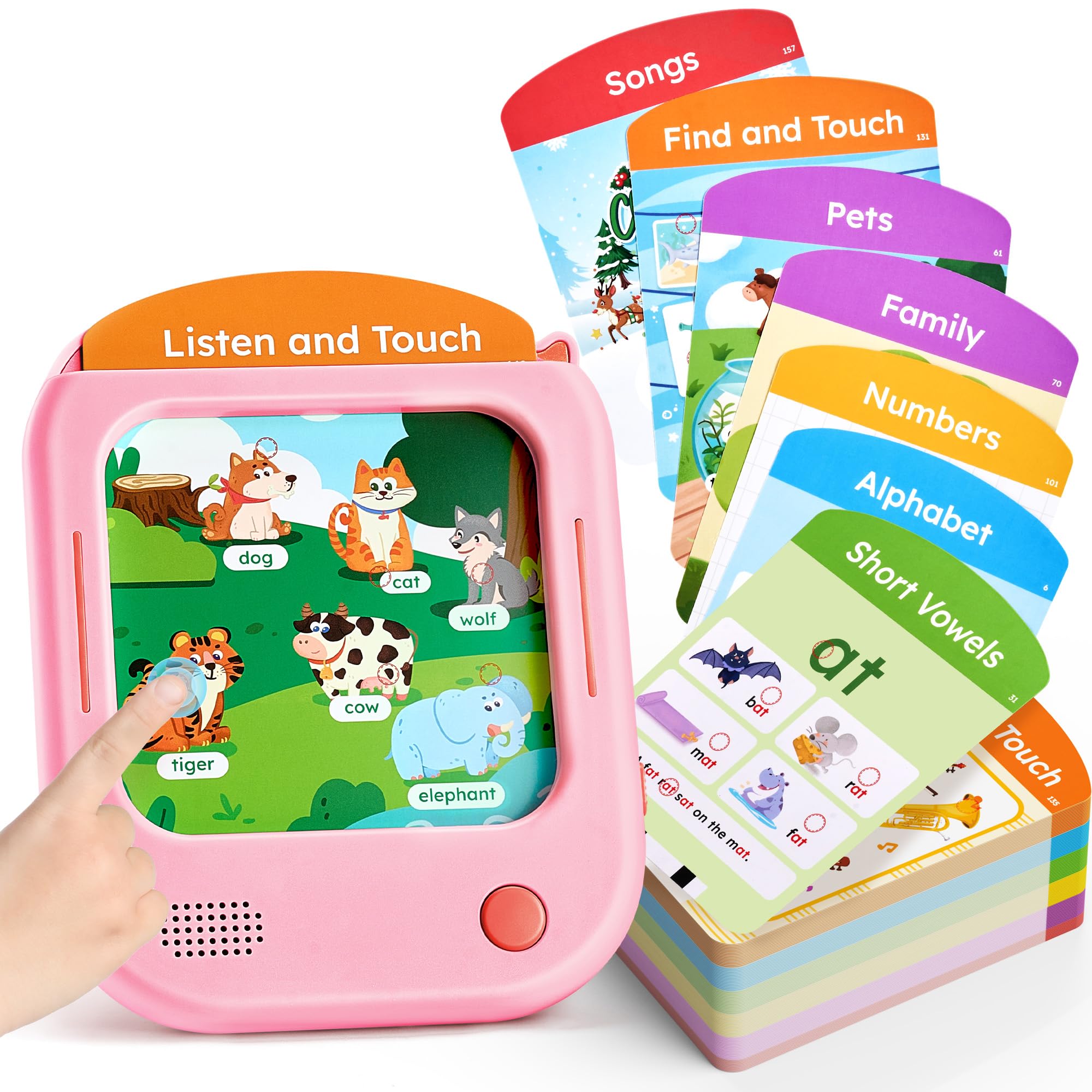 Photo 1 of JoyCat Kids Learning Tablet, 156 Pages Tap-to-Read Flash Cards with 20 Interactive Games, Montessori Toy for Alphabet, Phonics, Words, Simple Math & Songs, Birthday Gifts for 2-6 Years Old