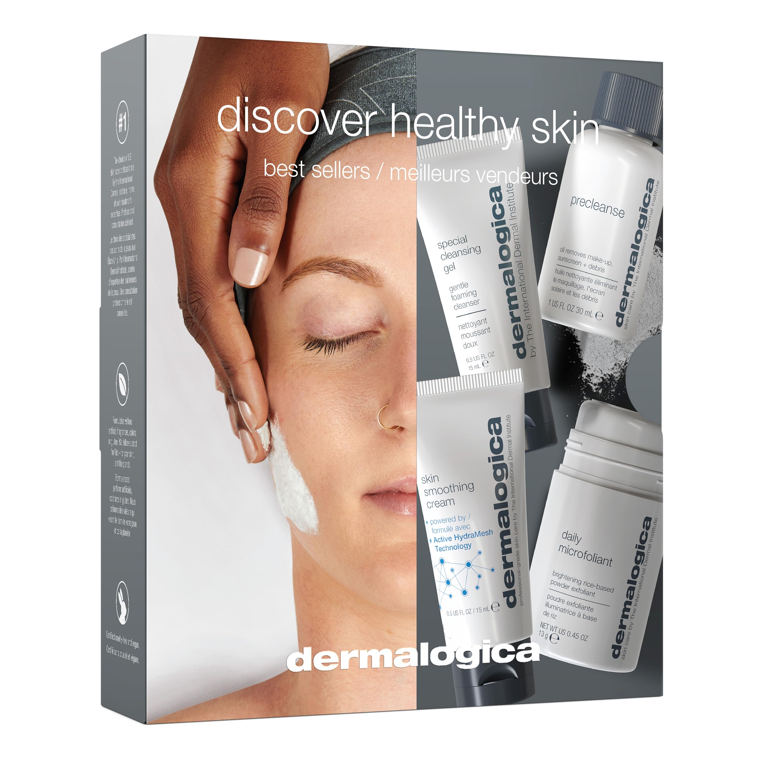 Dermalogica Discover Healthy Skin Kit, Polishes, Cleanses, Moisturisers, Precleanse 29ml, Special Cleansing Gel 14ml, Daily Microfoliant 13ml, Skin Smoothing Cream 14ml , for All Skin Types
