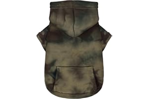 ZIAGAOP Chic Tie-Dye Dog Hoodie with Practical Pocket - Fashionable and Cozy Sweatshirt for Small, Medium, and Large Dogs, Ideal for Casual Outings and All-Day Comfort in Vibrant Colors. Grey L