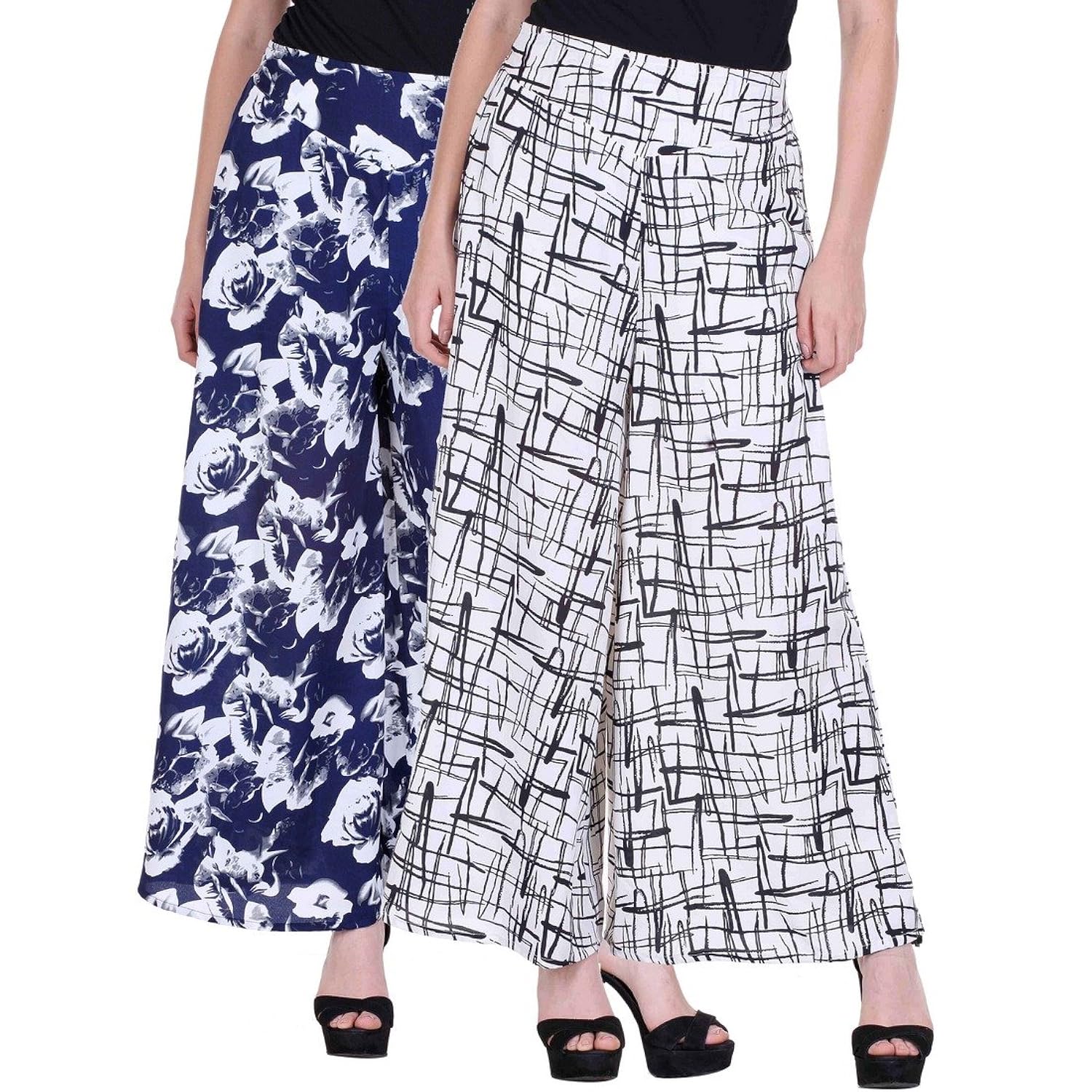 deewa crepe printed palazzo for women (pack of 2)