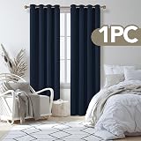 Deconovo Eyelet Curtain 108 Inch Navy Blue Blackout Panel 52x108 Thermal view 3
