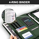 Leathario A4 Portfolio Folder 4 Ring Conference Folder Vegan Leather 175 Sheet view 6