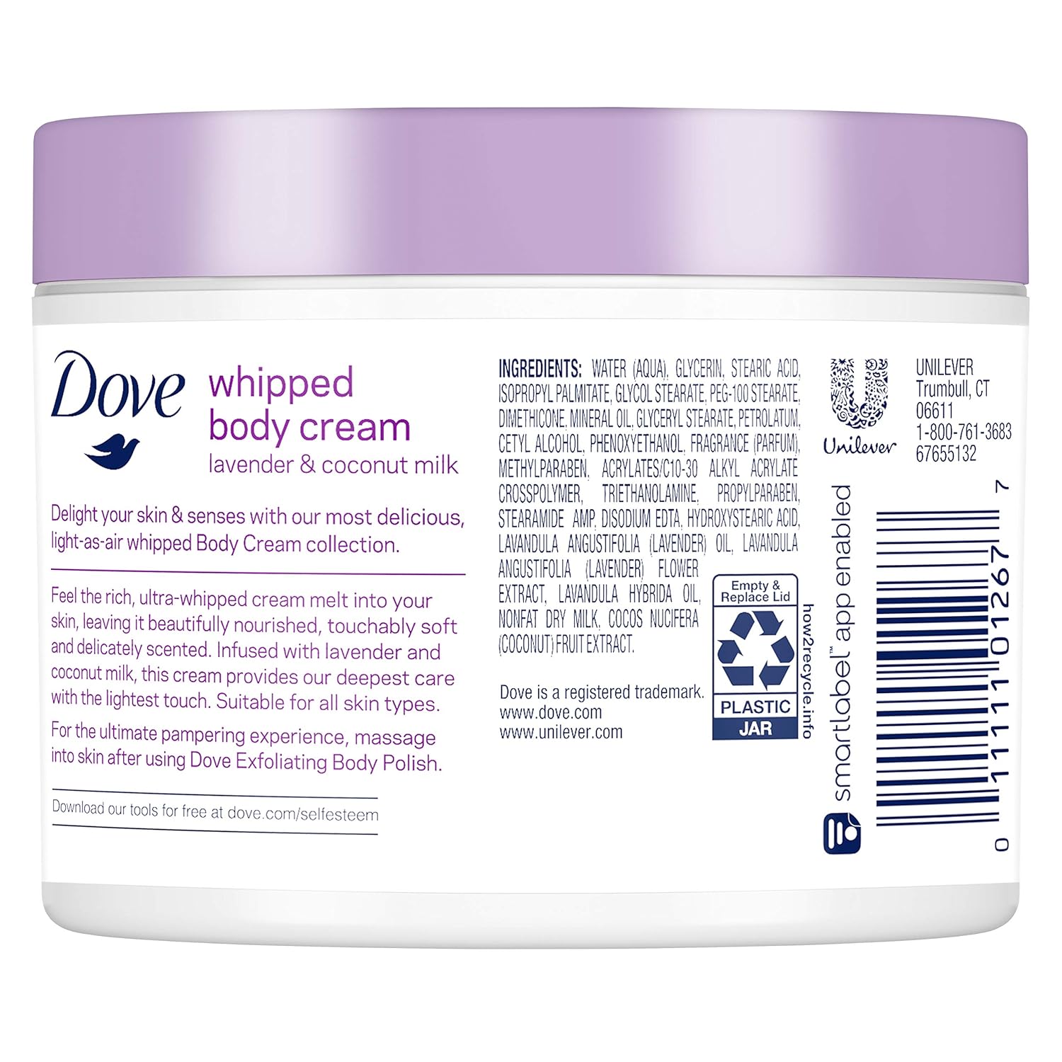 Dove Whipped Lavender and Coconut Milk Body Cream 10 oz: Beauty