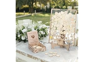 BFAZKXY Wedding Guest Book Alternative, Rustic Wedding Decorations for Reception,Wedding Favors for Guests 80 pcs Small Wooden Hearts