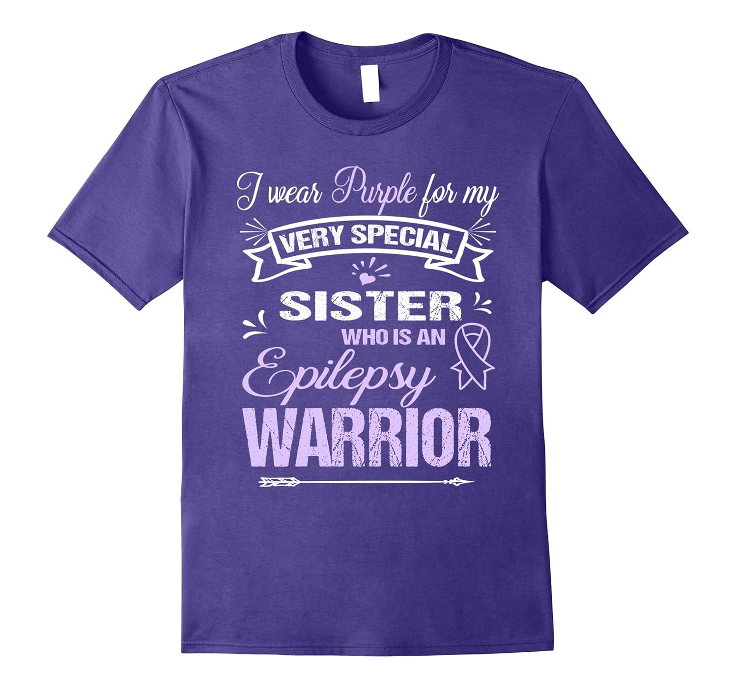 Epilepsy Warrior Shirt: I Wear Purple For My Sister Tee-Rose