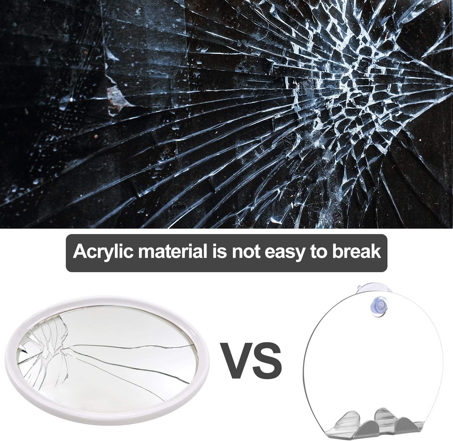 Goldenlight Mirror Shower Mirror AntiFog Shower Mirror with Razor Hook, Shatterproof Shower Mirrors for Shaving Fogless (Round): Kitchen & Dining