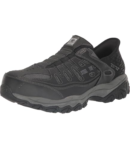 NEW AVENGER men\'s summit trail moc composite toe slip-on shoes in black/grey Men main image 2