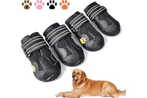 XSY&G Dog Boots,Waterproof Dog Shoes,Dog Booties with Reflective Velcro Rugged Anti-Slip Sole and Skid-Proof,Outdoor Dog Shoe