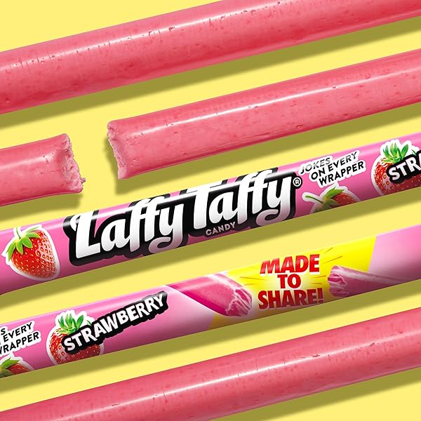 LAFFY TAFFY ROPE CANDY, STRAWBERRY FLAVOR, 0.81 OUNCE ROPES (PACK OF 24)
