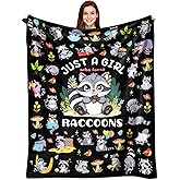 Raccoon Blanket Gifts Lightweight Soft Flannel Raccoons Throw Blanket Raccoon Gift Bedding Decor for Girls Kids Adults 50"x40"