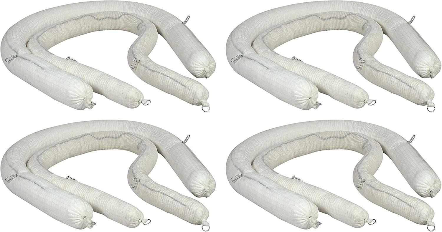 ESP 4WBOOM510 Poly-Cellulose Oil Only Super Absorbent Boom, 26 Gallon Absorbency, 5" Diameter x 10' Length, White (Case of 4): Industrial & Scientific