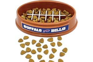 PETS FIRST NFL Super-Bowl Buffalo Bills Slow Feeder Dog & Cat Bowl. Football Design for Healthy Digestion. Non-Slip for Large & Small Pets