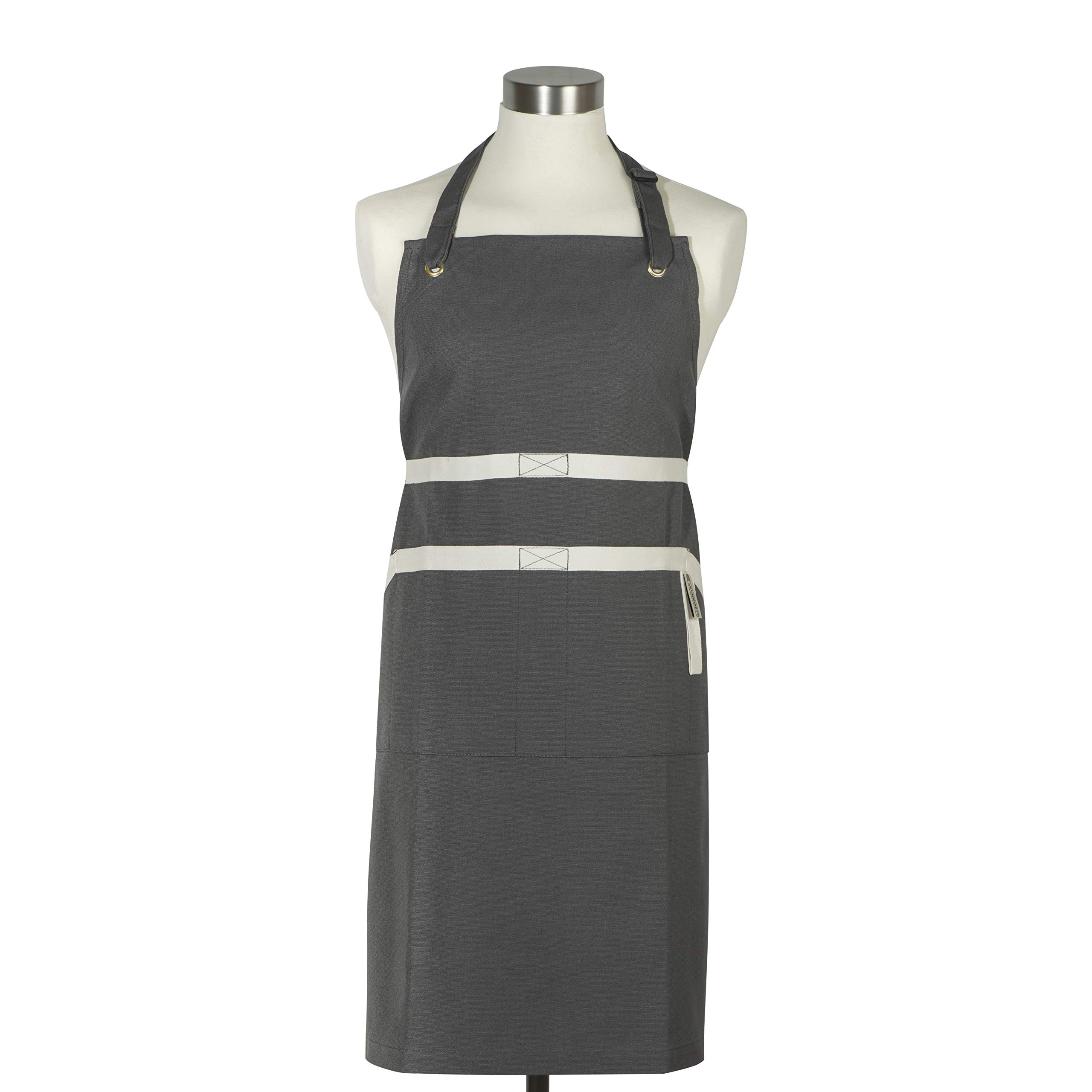 LE CREUSET 4-Layered Textile Chef’s Apron, Bibbed, Stain Resistant, Flint, 95000700444000