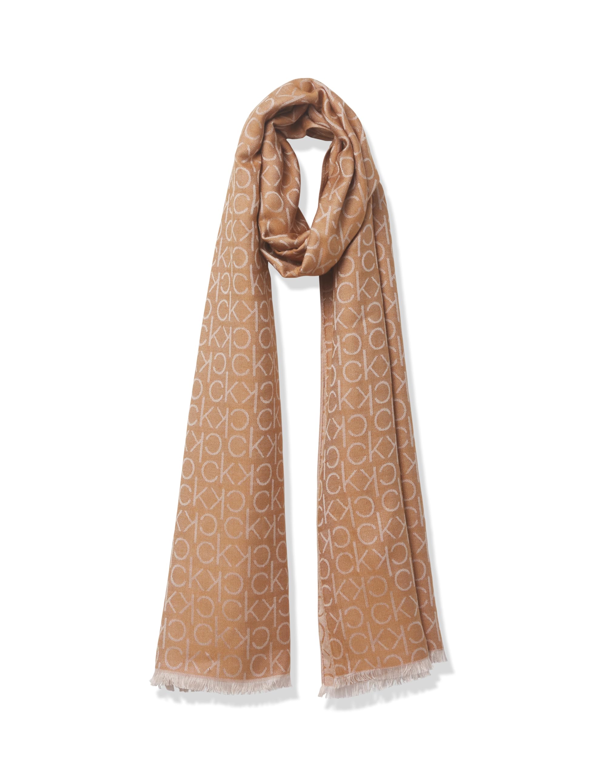 Calvin Klein Womens Soft Warp Fashion Scarf, Luggage, ONE SIZE
