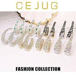 CEJUG Dangle Drop Hoop Earrings for Women Statement