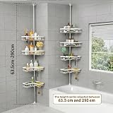 KEGII Telescopic Corner Shower Caddy Stainless Steel No Drilling White view 5