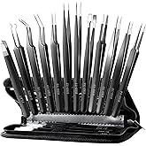 Antonki 12 Pack Precision Tweezers Set, Professional Stainless Steel Tweezers for Craft, Soldering, Jewelry, Eyebrow, Facial 