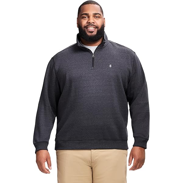 ぺっぱーくん Sweater サイズ : L Harbor Bay by DXL Men's Big and Tall Quarter-Zip Pullover Sweater