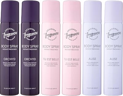 Designer Fragrances 6 Pack 100ml Body Sprays Tu Est Belle Orchyd Alise Bundle