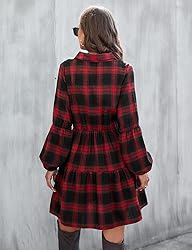 Blooming Jelly Womens Plaid Dresses Fall Shirt
