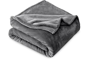 Bare Home Fleece Microplush Blanket - King - Lightweight Throw for Bed, Sofa, Couch, Movie Night, Camping, and Travel - Ultra Soft Warm Blanket (King, Grey)