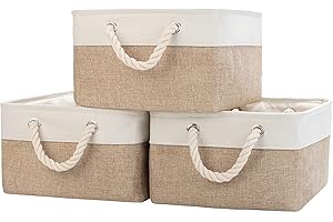 Storage Basket Bins - Fabric Basket&Decorative Baskets Storage Box Cubes Containers W/Handles for Clothes Storage Books, Home