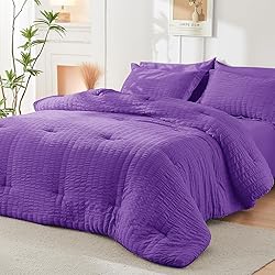 HYMOKEGE Dark Purple Full Size Comforter Sets