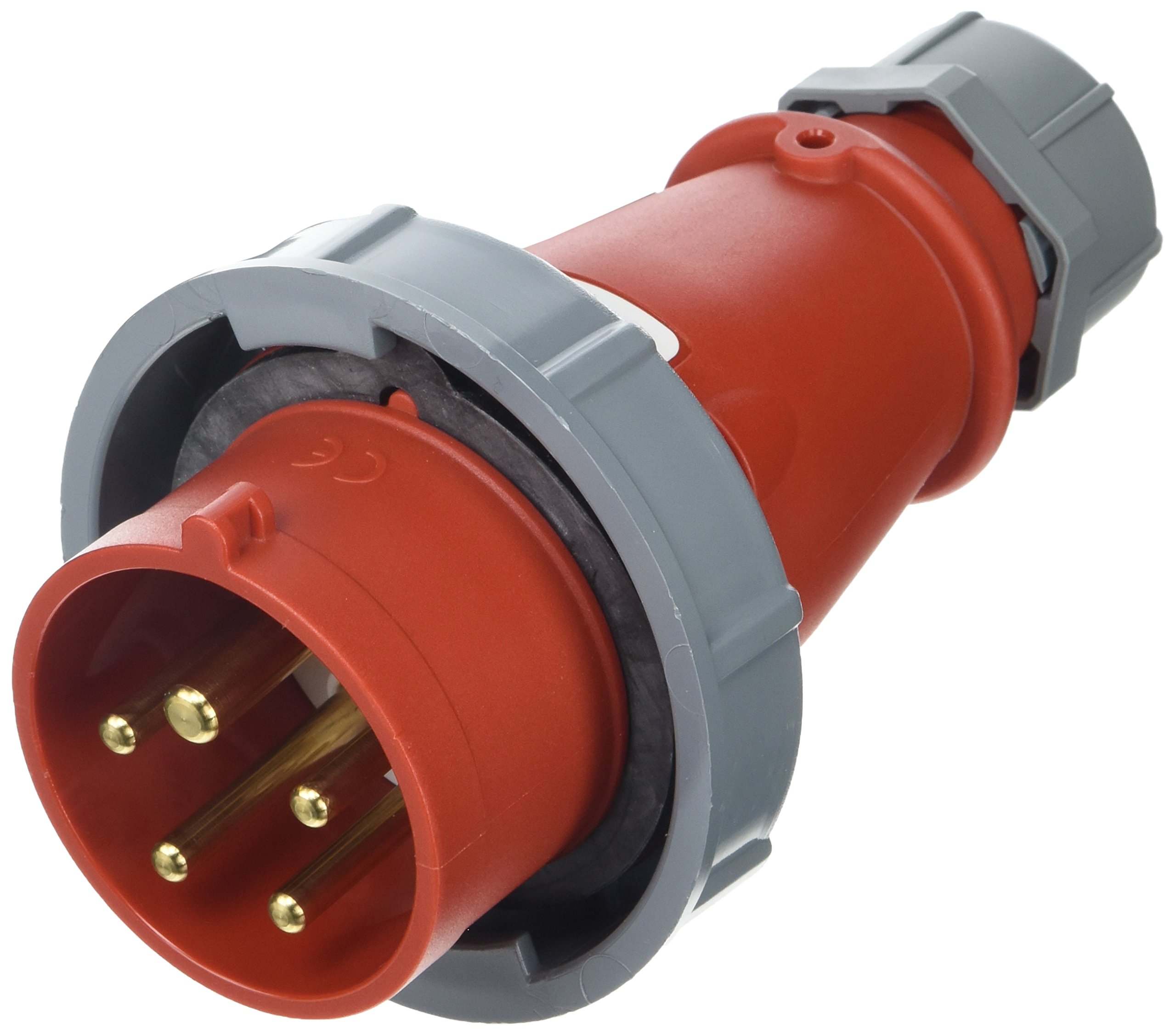 MENNEKES 288 AMV-TOP Single Part Body Plug, IP 67 Protection, 6 hours Earth Position, 5 Pole, 16 A Current, 400V, Red