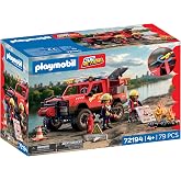 Playmobil | City Action | Fire Pickup Truck | Off‑Road Emergency Vehicle with Real Water Spray Function, Winch &amp; Plenty of Accessories | for Children Aged 4+ | 72194