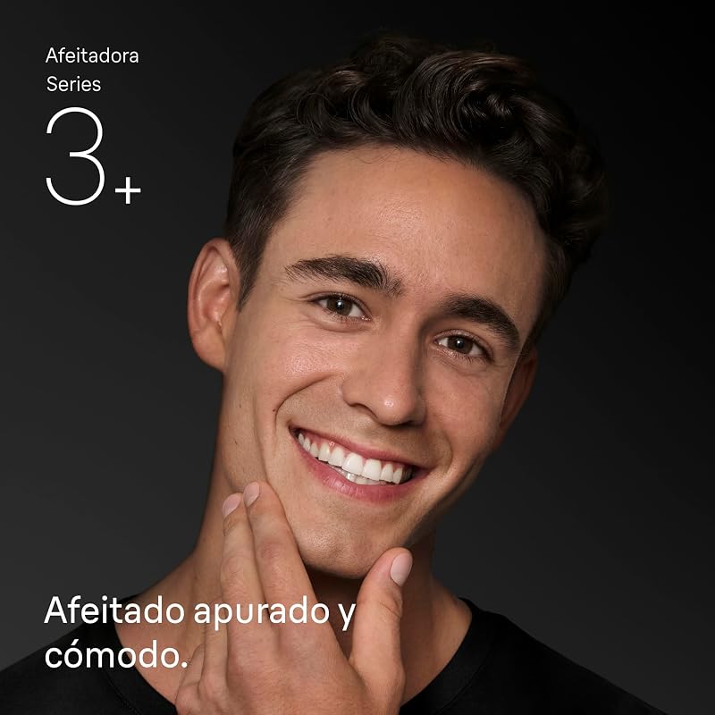 Barbear Elétrico Masculino Série 3 ProSkin 3040s, barbear seco e molhado, cabeça de precisão, uso de 45 minutos, recarregável, pente Microcomb para um barbear suave, preto/azul