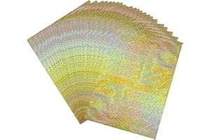 CYFUN DESIGN 50 Pieces Toner Reactive Foil for Laminator, 20x29cm/7.9x11.4inch Foil Paper for Toner Foiling Scrapbooking Craft Projects Card Making, Foil by Laser Printer and Laminator ( Gold Crystal Dot )