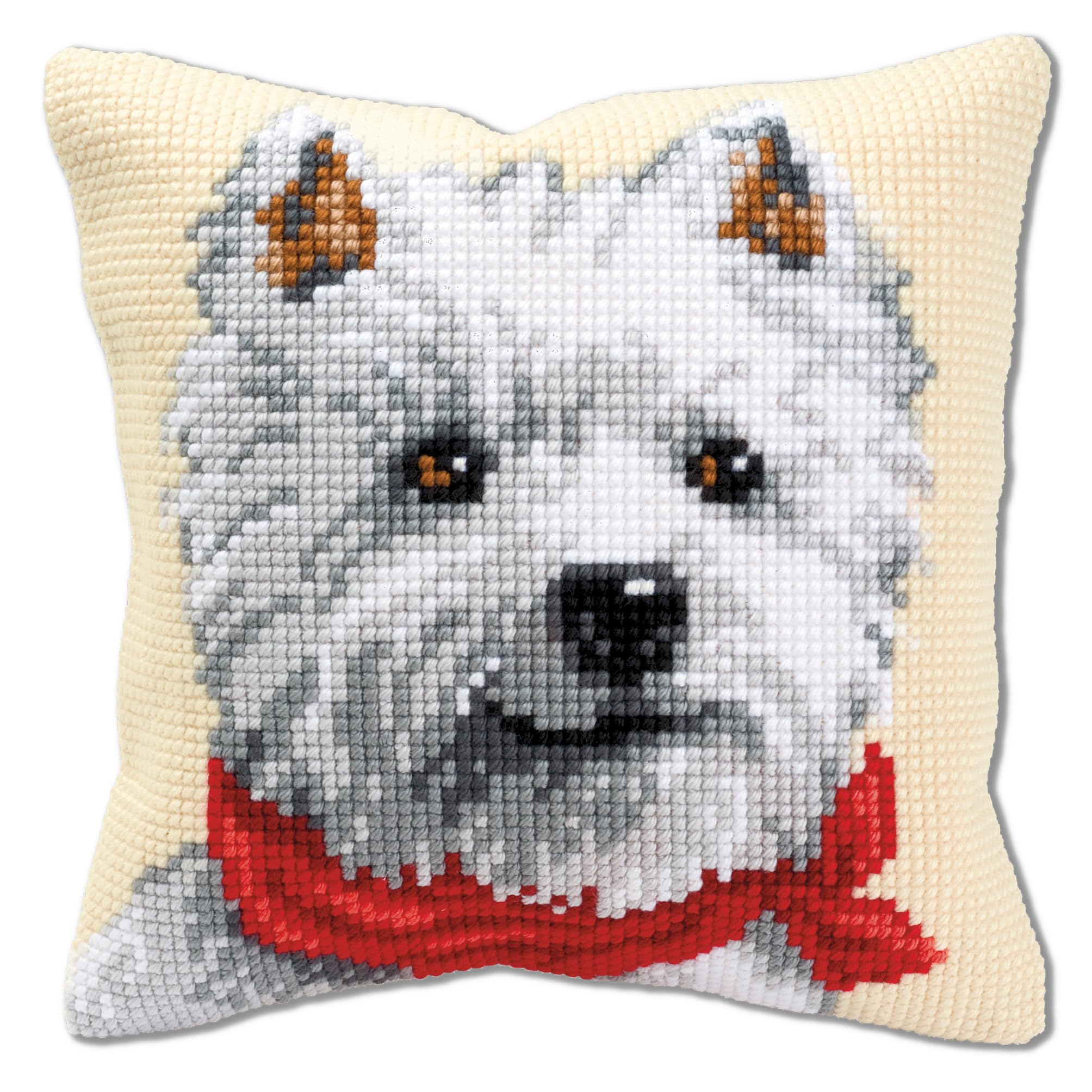 Vervaco West Highland Terrier Cross Stitch Cushion, Multi-Colour