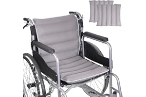 Wheel Chair Seat & Back Cushion with Non-Slip Base - Ventilated Mesh, Detachable Design,​Pressure Relief for Sciatica, Back P