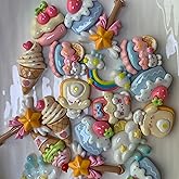 Sqqzuie 30Pcs Flatback Cute Charms，Resin Beads for Jewelry Making, Slime Charms for DIY Crafts Keychain, Nails, Phone Cases, Bottles, Scrapbooking, Cards，