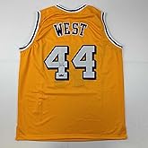 Facsimile Autographed Jerry West Los Angeles LA Yellow Reprint Laser Auto Basketball Jersey Size Men's XL