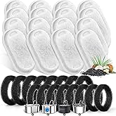 Cat Water Fountain Filters for Stainless Steel 67oz/2L Adjustable Water Flow Pet Fountain, 16 Pack Pet Replacement Filters with 16 Sponges