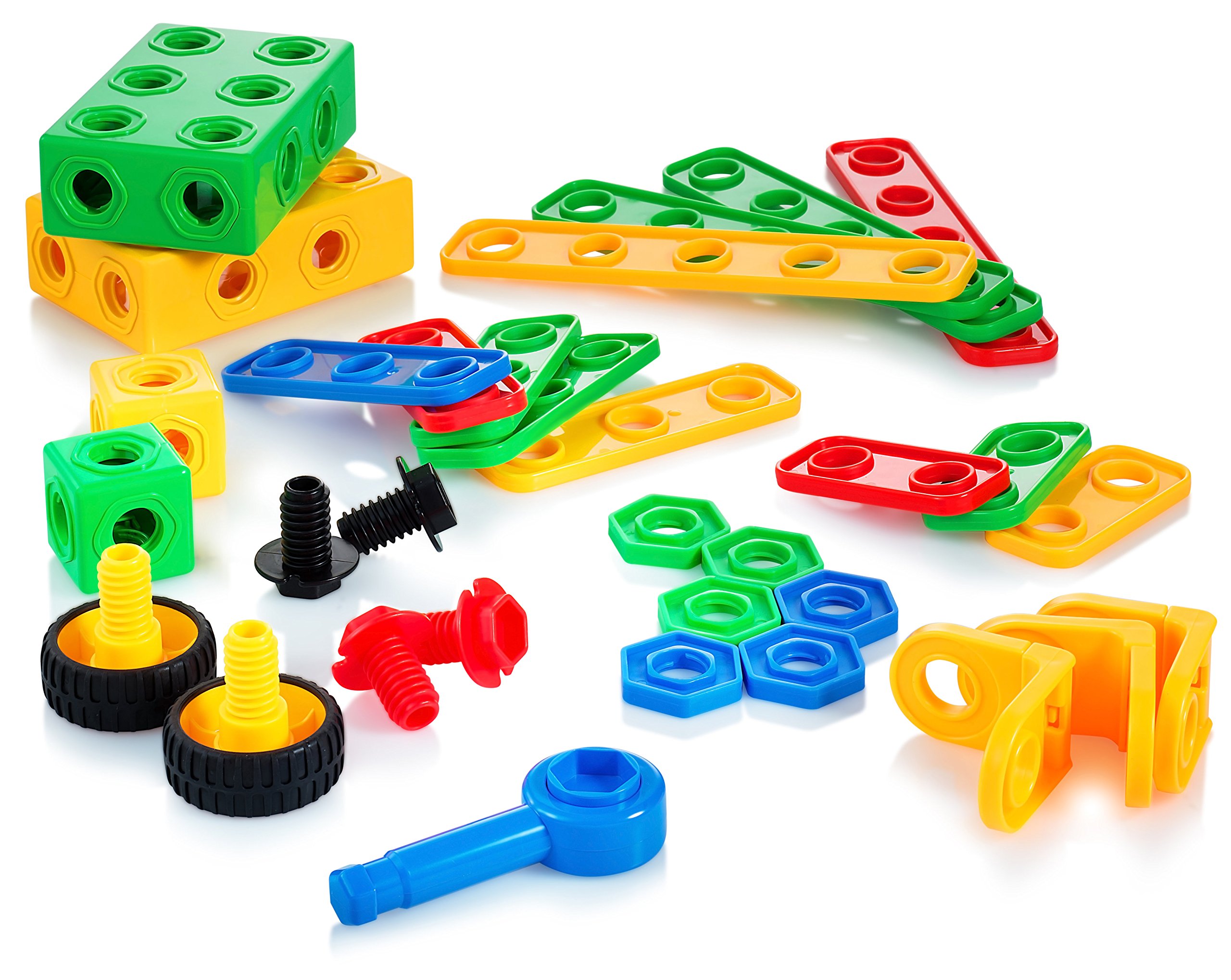 Play22 100Pc Building Blocks for Toddlers Stem Toys - Building Take Apart Toys for Boys and Girls Ages 3 4 5 6 7 8 9 10 - Educational Toys Set with Nice Storage Box