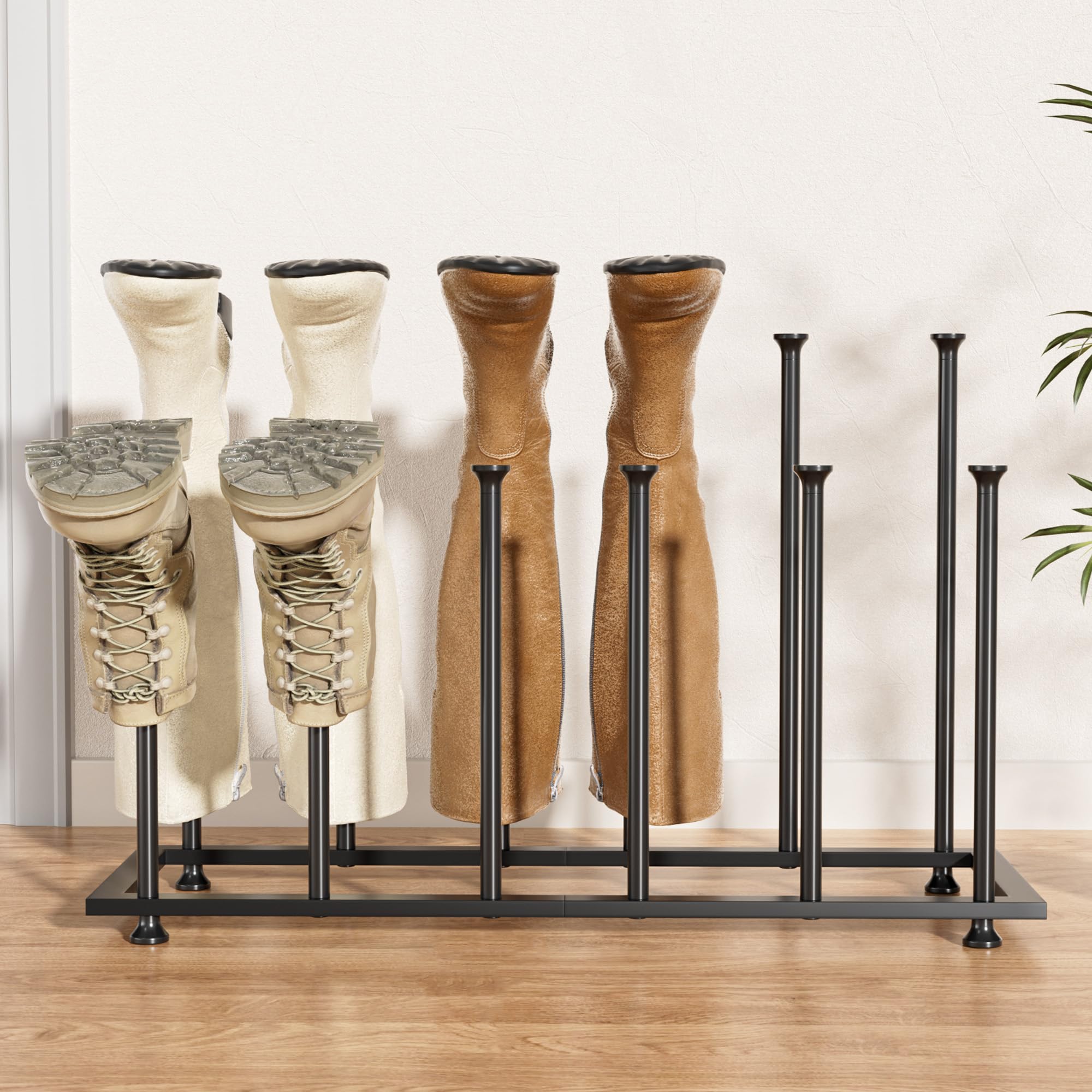 pickpiff Freestanding Boot Rack Organizer Tall Boots - Black Metal Boot ...