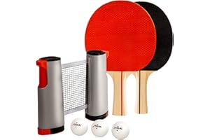 STIGA Retractable Net Sets - Table Tennis Nets for Any Table - Paddles Balls and Cary Net Included