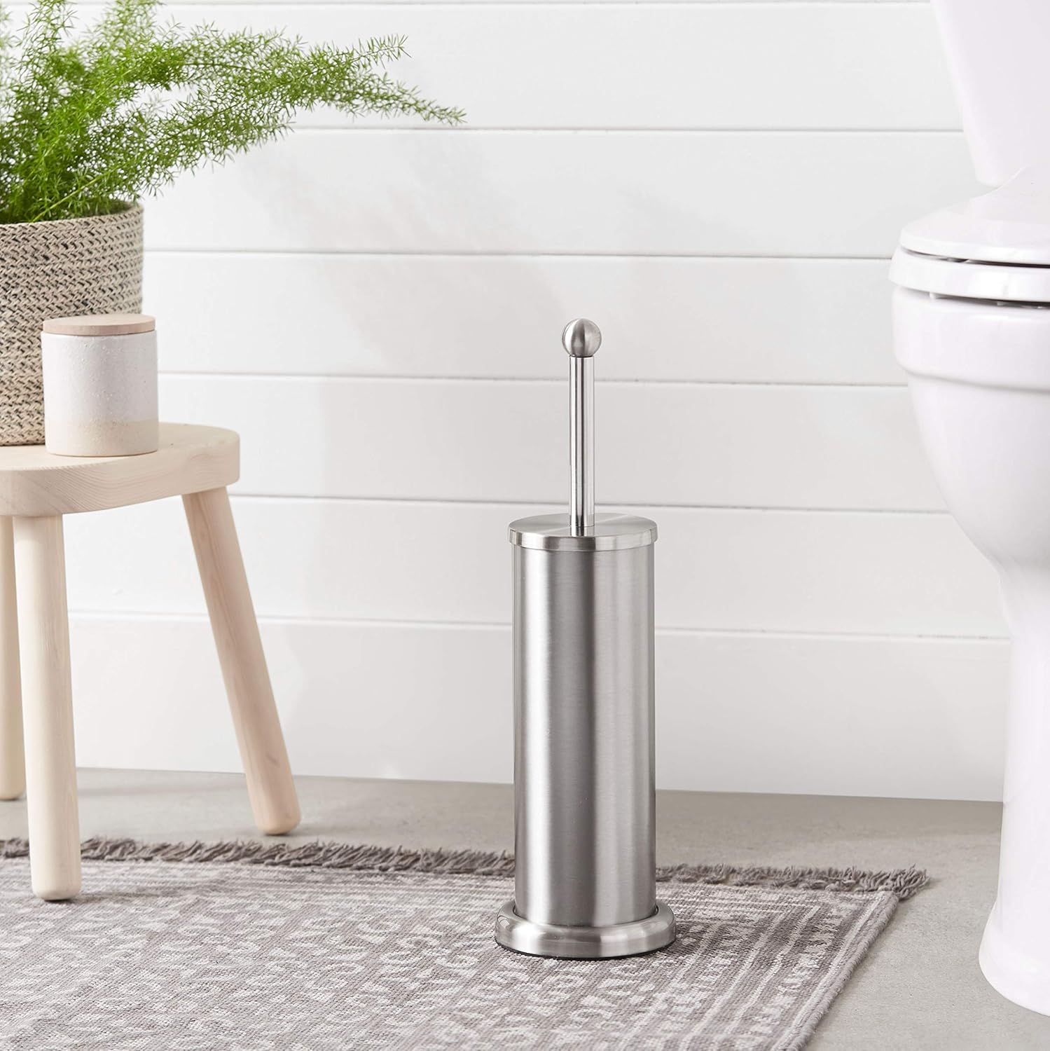 Basics Rustic Bathroom Accessory Collection - Toilet Brush Holder, Small: Home & Kitchen