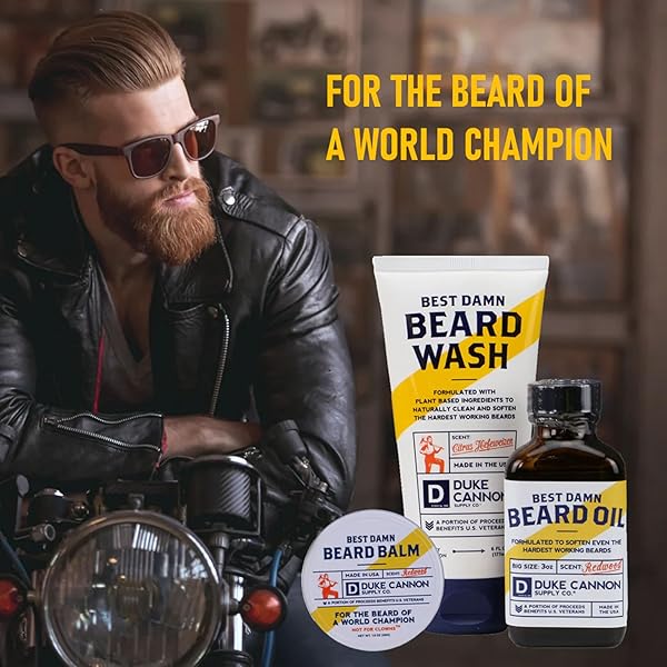 DUKE CANNON SUPPLY CO. BEST DAMN BEARD BALM – REDWOOD SCENT, 1.6 OZ.
