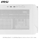 MSI MPG Velox 300R Airflow PZ White Mid-Tower Case 360mm Radiator Support view 6