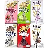 Pocky Biscuit Stick 6 Flavors Variety Pack (Pack of 6) (Total 8.84 oz) - Classic Flavors and Fun New Flavors - Yogurt and Cho