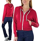 ToBeInStyle Women’s Long Sleeve Full Zip Hoodie Jacket Lightweight w/Pouch Pocket & Drawstring