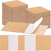 CXIIPOL 100 PCS Self-Adhesive Cork Sheets 4 x 4 Inch Squares Cork Coasters Square Corks Board Backing for DIY Crafts, Drinks and Home Tabletop Decoration